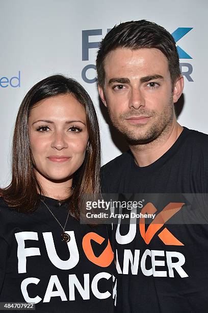 Italia Ricci and Jonathan Bennett attend the FCancer Benefit Event at Bootsy Bellows on August 20, 2015 in West Hollywood, California.