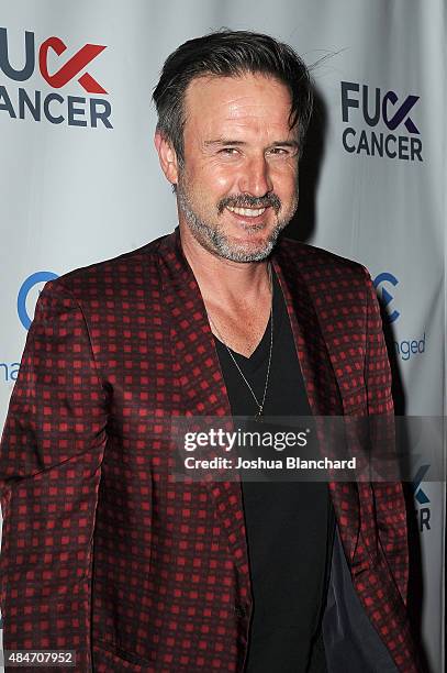 David Arquette arrives at the FCancer Benefit Event at Bootsy Bellows on August 20, 2015 in West Hollywood, California.