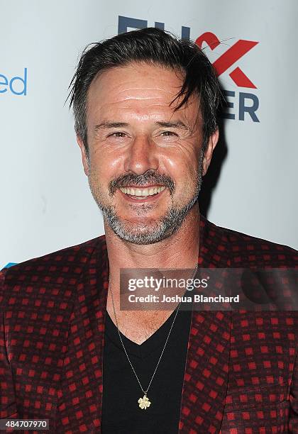 David Arquette arrives at the FCancer Benefit Event at Bootsy Bellows on August 20, 2015 in West Hollywood, California.