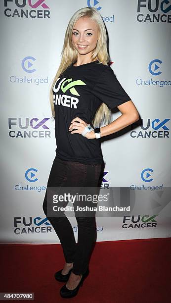 Katja Glieson arrives at the FCancer Benefit Event at Bootsy Bellows on August 20, 2015 in West Hollywood, California.
