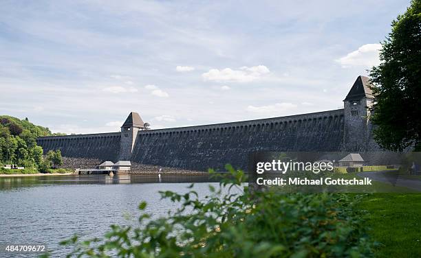 Guenne, Germany The dam of Moehne River of Moehnesee near Guenne on August 06, 2015 in Guenne, Germany.