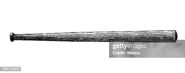 antikes illustration von baseball bat - baseballschläger stock-grafiken, -clipart, -cartoons und -symbole