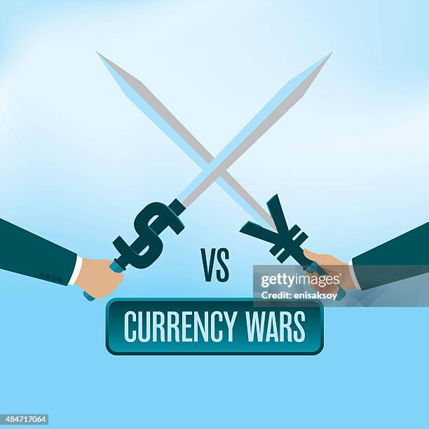 currency wars - monetary policy stock illustrations