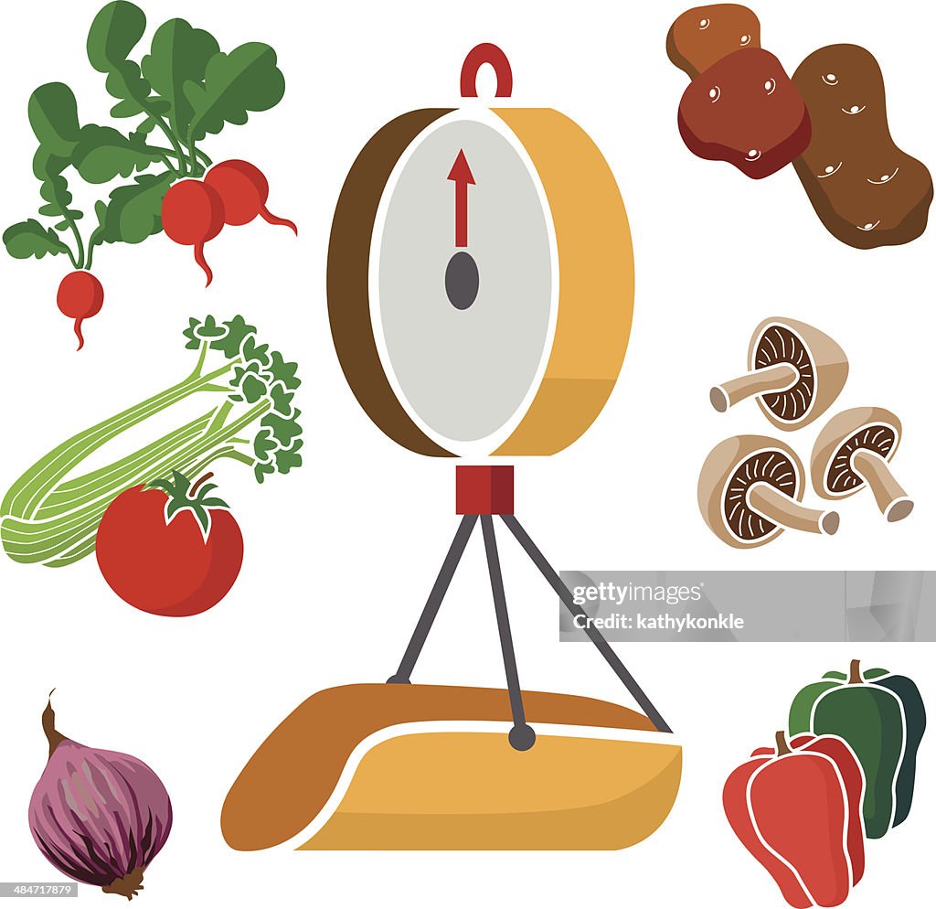 Target Vegetable Scale Produce Scale And Vegetables High-Res Vector Graphic - Getty Images