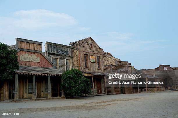 General view of the film set at Fort Bravo/Texas Hollywood on August 20, 2015 in Almeria, Spain. Fort Bravo Texas Hollywood, built in the 1960s in...