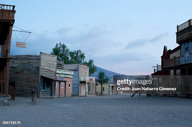 General view of the film set at Fort Bravo/Texas Hollywood on August 20, 2015 in Almeria, Spain. Fort Bravo Texas Hollywood, built in the 1960s in...