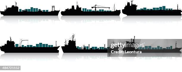 container ships - cargo ship stock illustrations