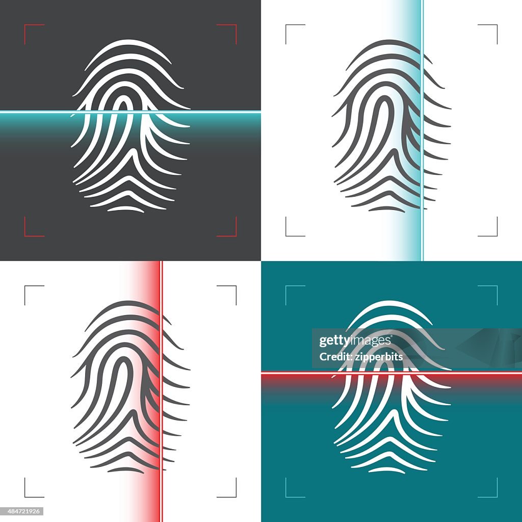 Fingerprint or thumbprint laser scan illustration