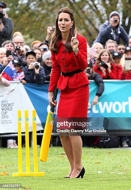 Catherine, Duchess of Cambridge is seen telling off Prince William, Duke of Cambridge for throwing a bad ball at her while they play cricket together...