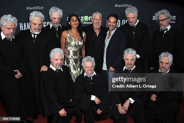 Actor Ron Perlman and daughter/actress Blake Perlman arrive for the Premiere Of Amazon's Series "Hand Of God" held at Ace Theater Downtown LA on...