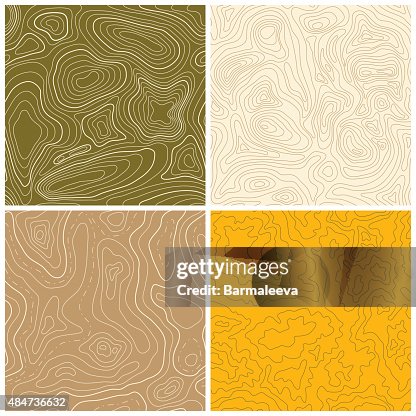 Four Seamless Vector Topographic Map Patterns High-Res Vector Graphic ...