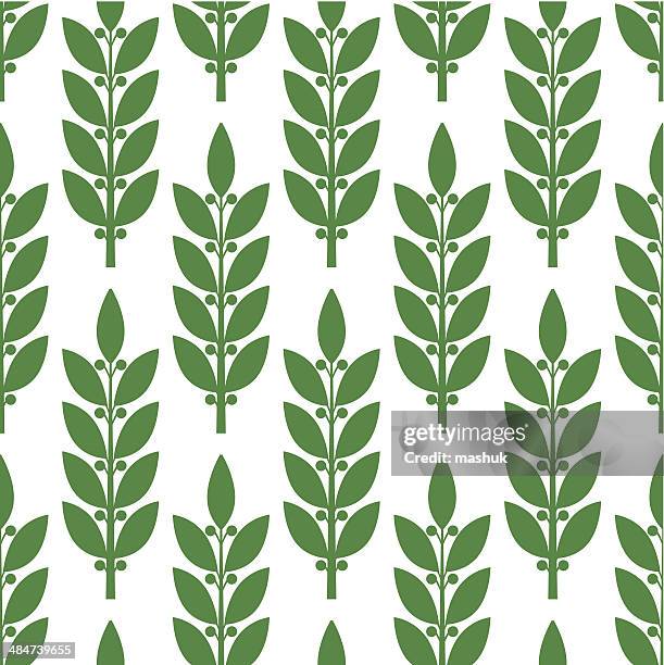 laurel seamless pattern - laurel tree stock illustrations