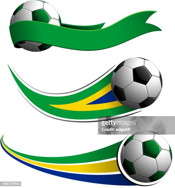 brazil soccer balls - international soccer event stock illustrations