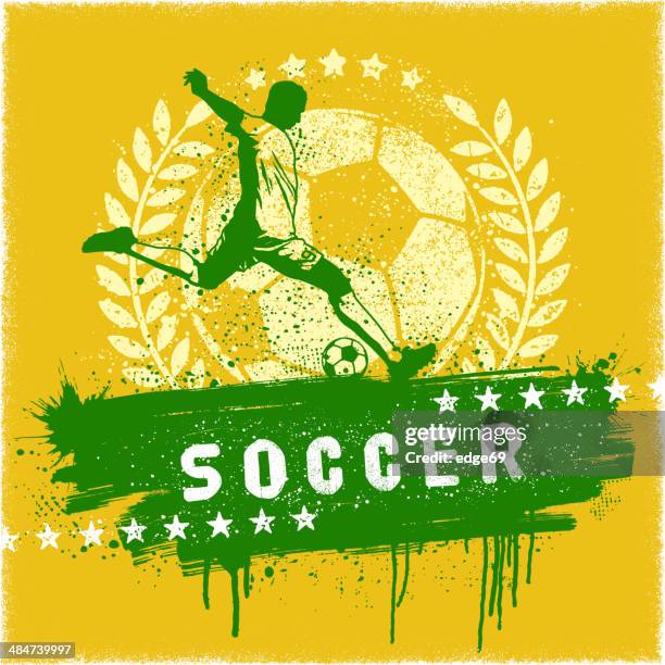 stockillustraties, clipart, cartoons en iconen met soccer graffiti sign - internationaal voetbalevenement