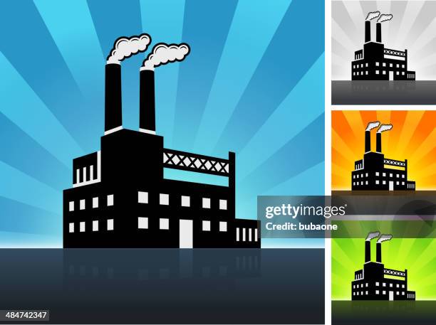 ilustraciones, imágenes clip art, dibujos animados e iconos de stock de fábrica de edificio color - roofing-clip-art