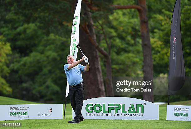 Steve Gates of Wellshurst Golf & Country Club tees off from the 1st hole during the Golfplan Insurance PGA Pro-Captain Challenge - South Regional...