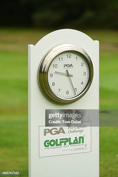 Golfplan logo is pictured during the Golfplan Insurance PGA Pro-Captain Challenge - South Regional Qualifier at Addington Golf Club on August 21,...