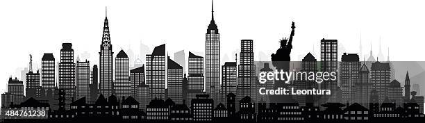new york (complete, detailed, moveable buildings) - empire state building vector stock illustrations