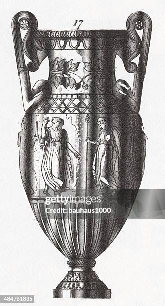 grecian amphora - urn stock illustrations