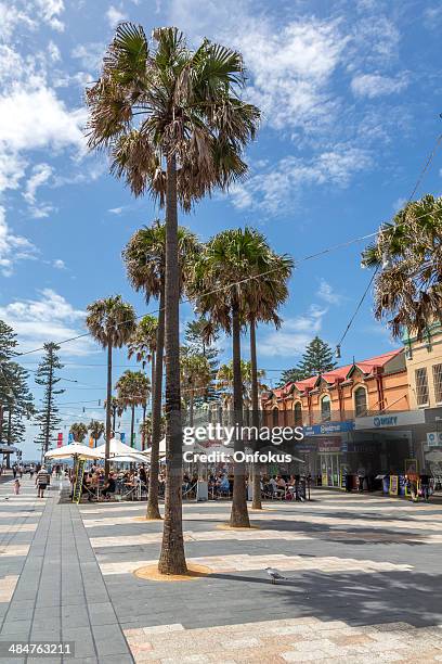manly beach on a sunny day, australia - manly beach stock pictures, royalty-free photos & images