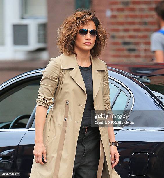 Actress Jennifer Lopez is seen filming on August 20, 2015 in New York City.