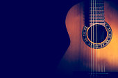 Classical Guitar on a dark background.