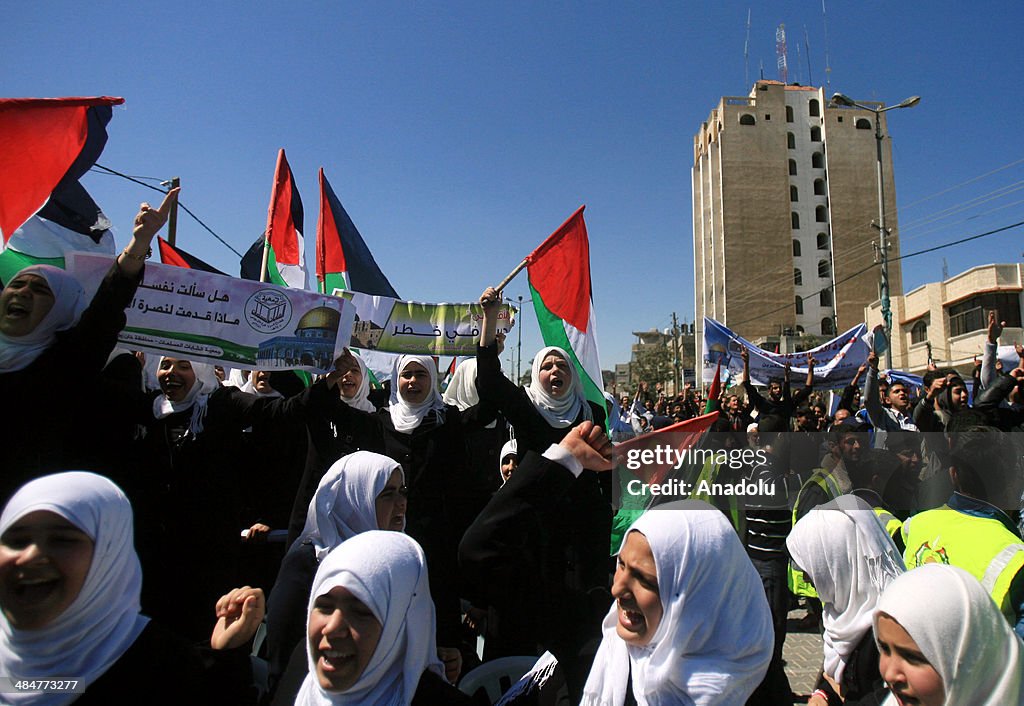 Palestinian's protest for Al-Aqsa Mosque