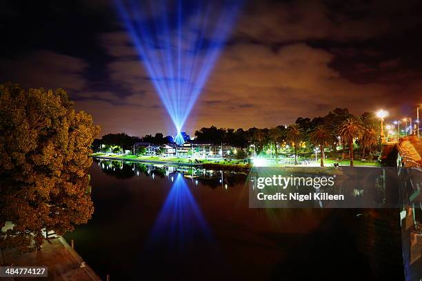 white night light show - melbourne festival stock pictures, royalty-free photos & images