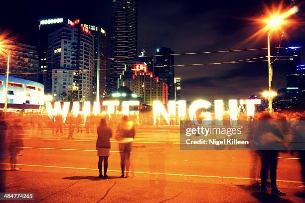 white night melbourne - white night melbourne stock pictures, royalty-free photos & images