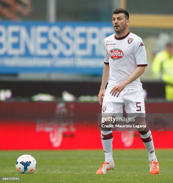 Cesare Bovo of Torino during the Serie A match between Calcio Catania and Torino FC at Stadio Angelo Massimino on April 6, 2014 in Catania, Italy.