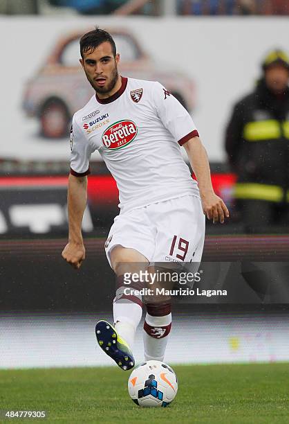 Nikola Maksimovic of Torino during the Serie A match between Calcio Catania and Torino FC at Stadio Angelo Massimino on April 6, 2014 in Catania,...