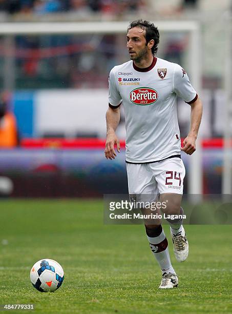 Emiliano Moretti of Torino during the Serie A match between Calcio Catania and Torino FC at Stadio Angelo Massimino on April 6, 2014 in Catania,...