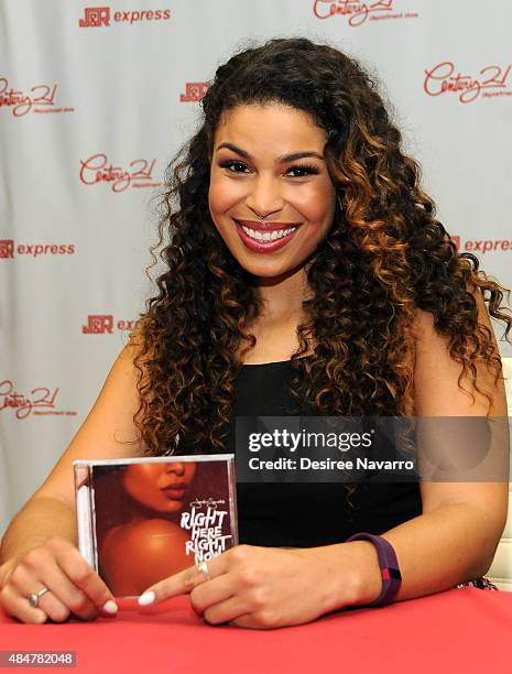 Singer Jordin Sparks attends Jordin Sparks 'Right Here Right Now' CD Signing at Century 21, Downtown on August 21, 2015 in New York City.