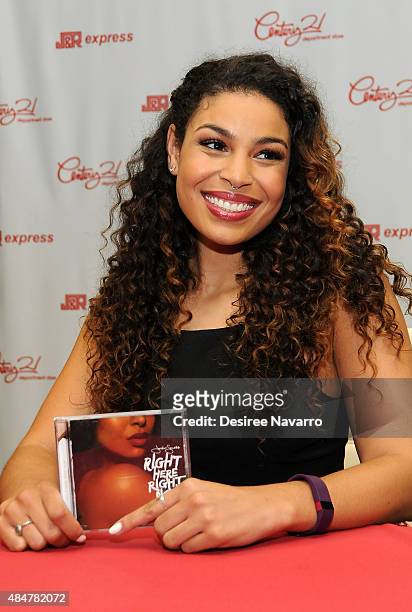 Singer Jordin Sparks attends Jordin Sparks 'Right Here Right Now' CD Signing at Century 21, Downtown on August 21, 2015 in New York City.