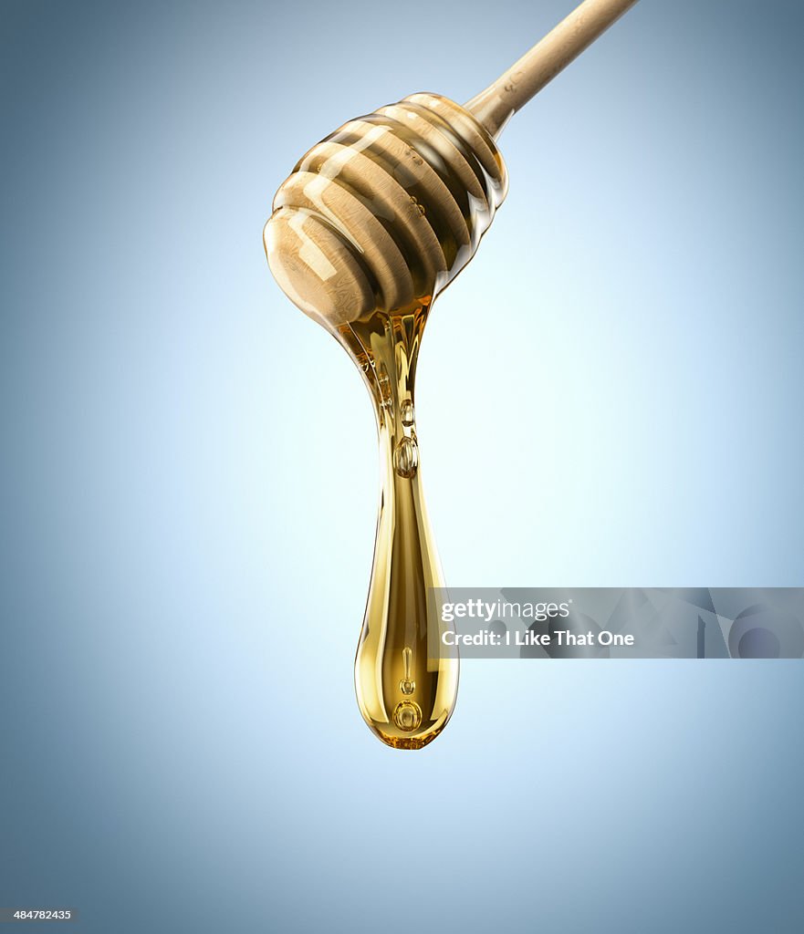 Honey spoon with pure honey