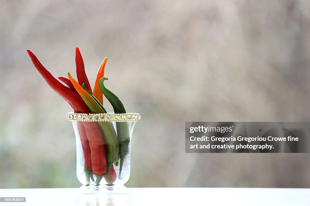 Chili Peppers in a Glass