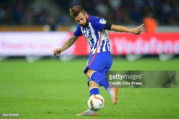 Marvin Plattenhardt of Hertha BSC during the game between Hertha BSC and Werder Bremen on August 21, 2015 in Berlin, Germany.