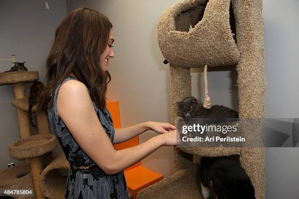 Actress Emmy Rossum partners with Windows 10 and Best Friends Animal Society as part of Upgrade Your World on August 21, 2015 in Los Angeles,...