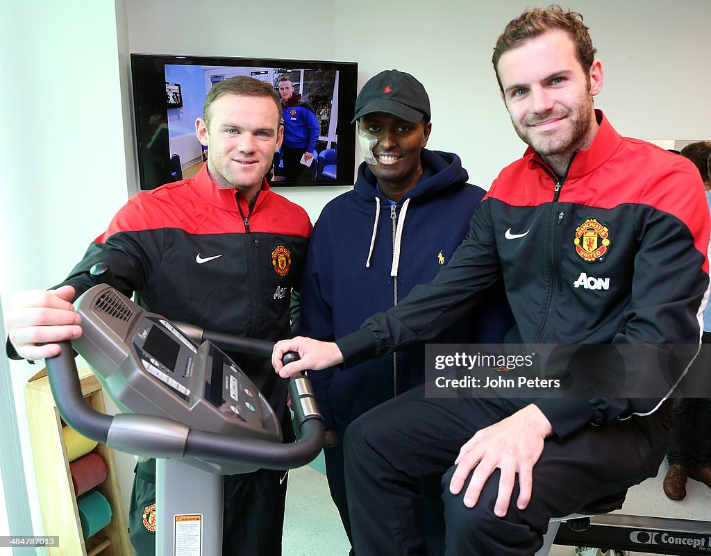 Wayne Rooney and Juan Mata Open a new Gymnasium at the Christie Cancer Hospital