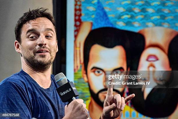 Jake Johnson attends the AOL's BUILD Speaker Series Presents: "Digging For Fire" at AOL Studios in New York on August 21, 2015 in New York City.