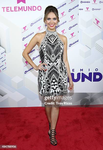 Jessica Carrillo attends Telemundo's 'Premios Tu Mundo Awards' 2015 at American Airlines Arena on August 20, 2015 in Miami, Florida.