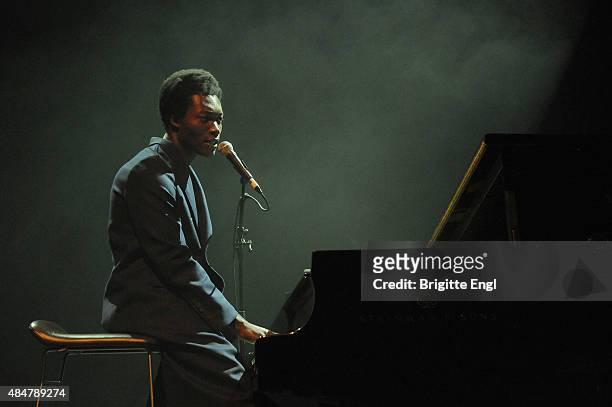 Benjamin Clementine performs on stage at Queen Elizabeth Hall on August 21, 2015 in London, England.