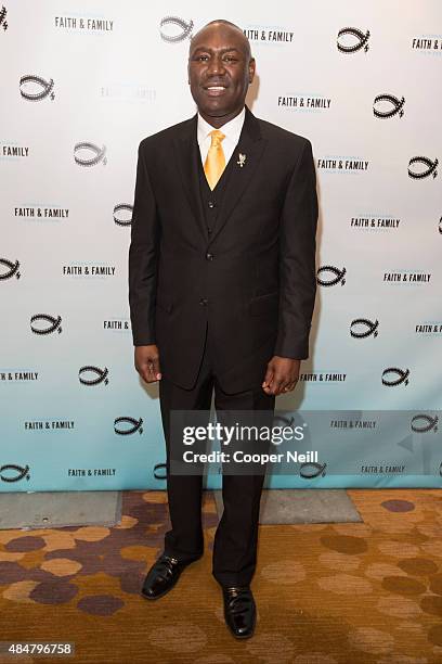 Benjamin Crump poses for a photo before the '3 1/2 Minutes, 10 Bullets' screening during MegaFest on August 21, 2015 in Dallas, Texas.