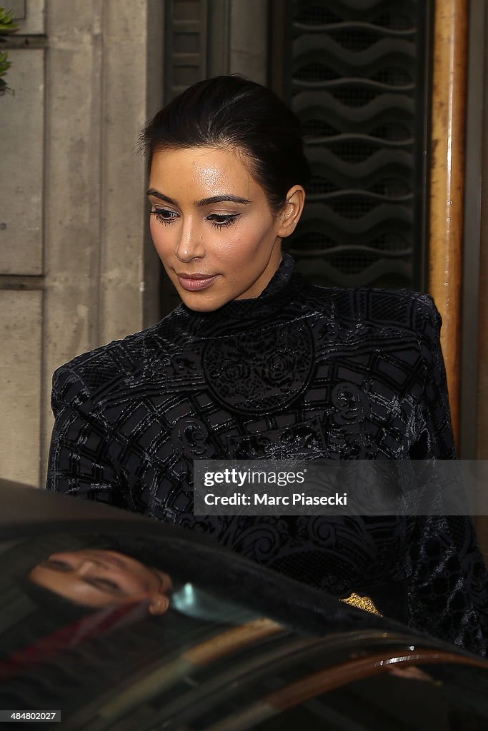 Kim Kardashian And Kanye West Sightings In Paris