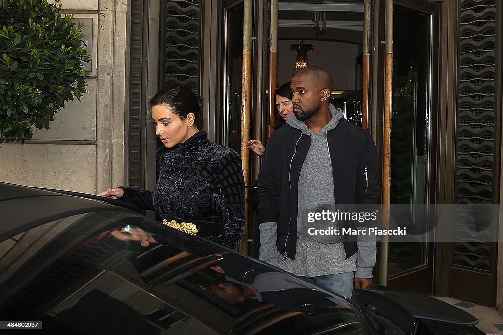 Kim Kardashian And Kanye West Sightings In Paris