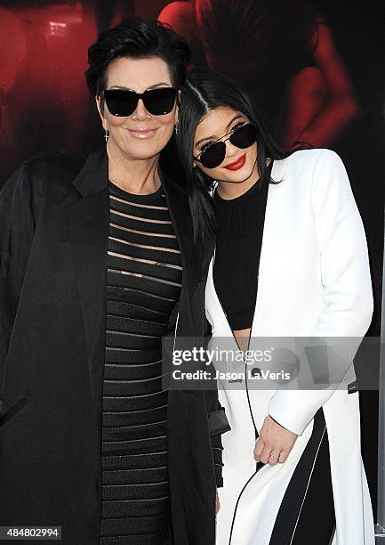 Kris Jenner and Kylie Jenner attend the premiere of "The Gallows" at Hollywood High School on July 7, 2015 in Los Angeles, California.