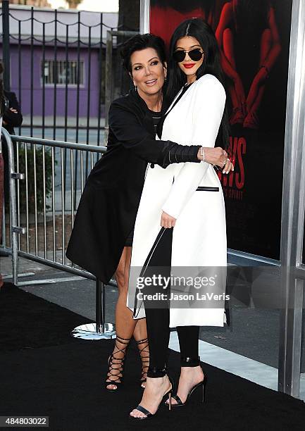 Kris Jenner and Kylie Jenner attend the premiere of "The Gallows" at Hollywood High School on July 7, 2015 in Los Angeles, California.