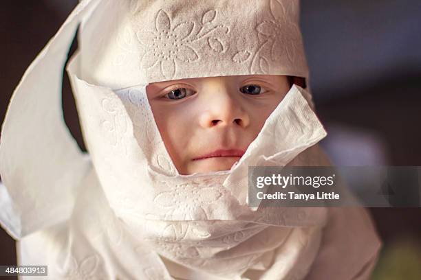 mummy - wrapped in toilet paper stock-fotos und bilder