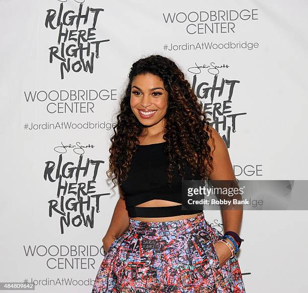 Singer Jordin Sparks attends a meet and greet for the release of her new album "Right Here, Right Now" at Woodbridge Center on August 21, 2015 in...