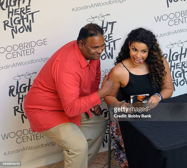Singer Jordin Sparks attends a meet and greet for the release of her new album "Right Here, Right Now" at Woodbridge Center on August 21, 2015 in...